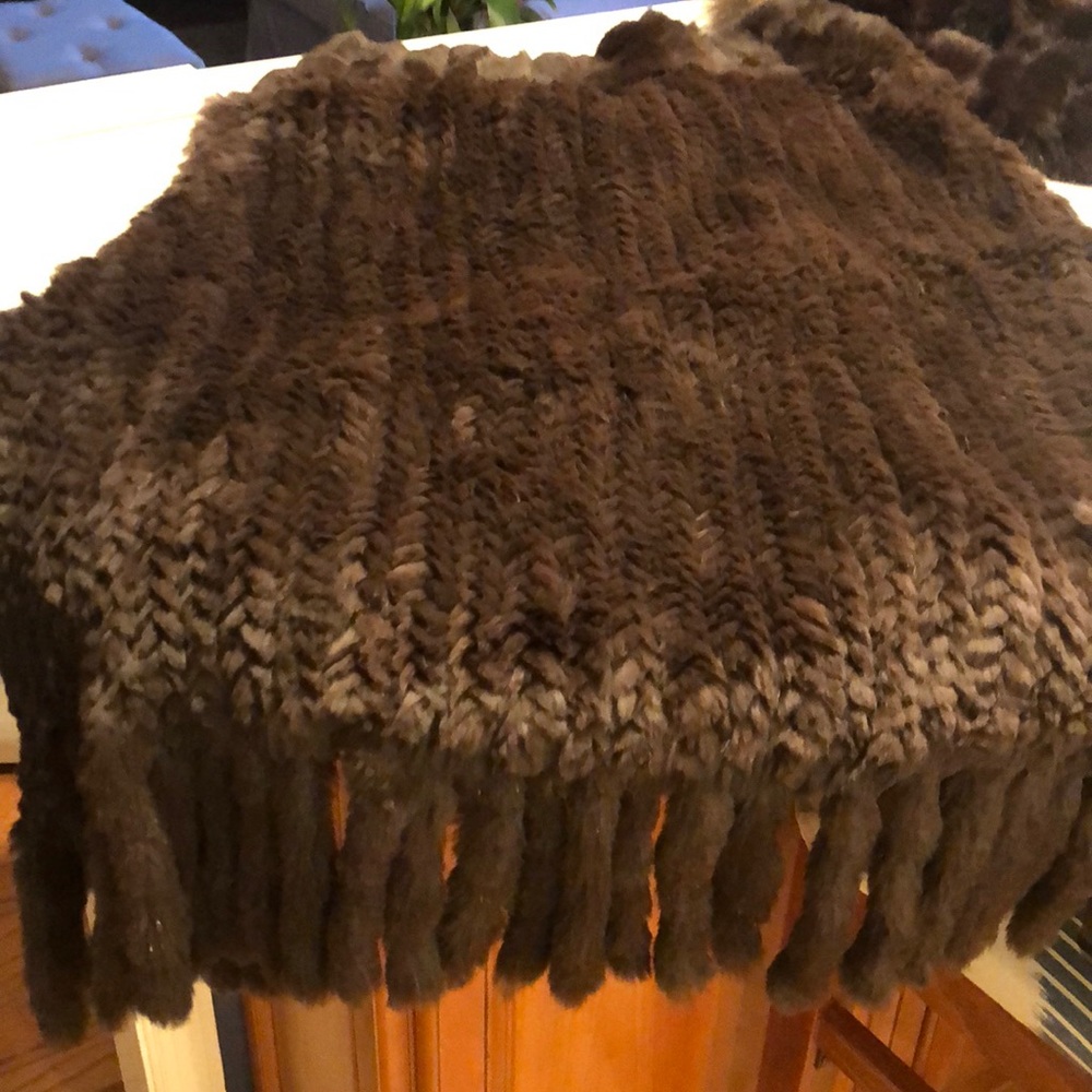 Real rabbit fur poncho